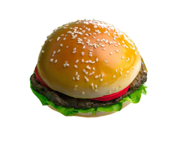 Hamburger hračka izolované bílém pozadí - Fotografie, Obrázek
