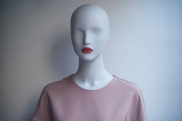 pink dress on mannequin in fashion sotre showroom  - Фото, зображення