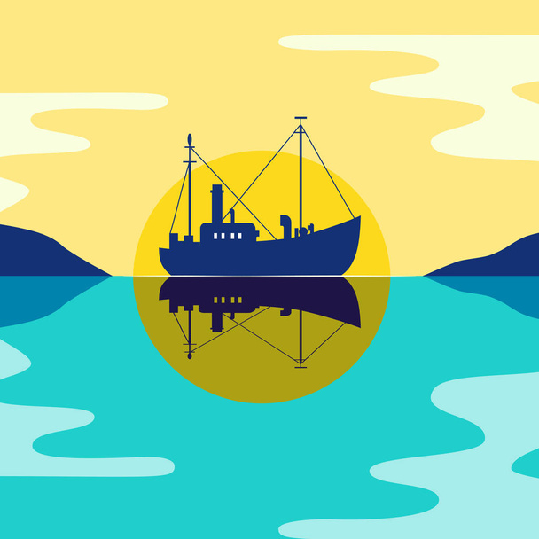 Fishing vessel icon - Вектор,изображение