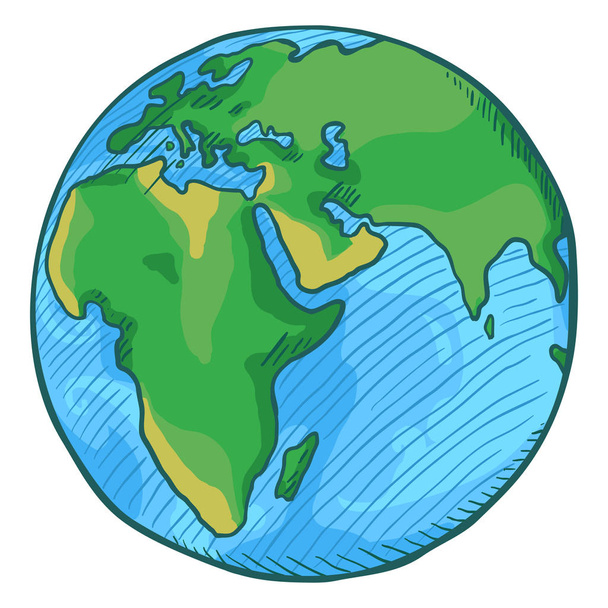 Cartoon Farbe Globus Illustration auf isoliertem Hintergrund, Vektorillustration - Vektor, Bild