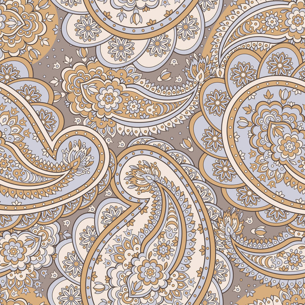 paisley seamless pattern in asian batik style - Vecteur, image