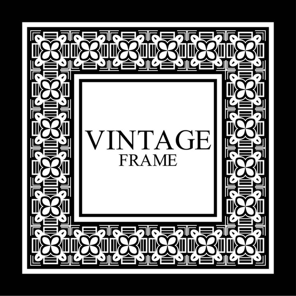 Vintage marco retro blanco ornamental. Plantilla para diseño. Ilustración vectorial
 - Vector, Imagen