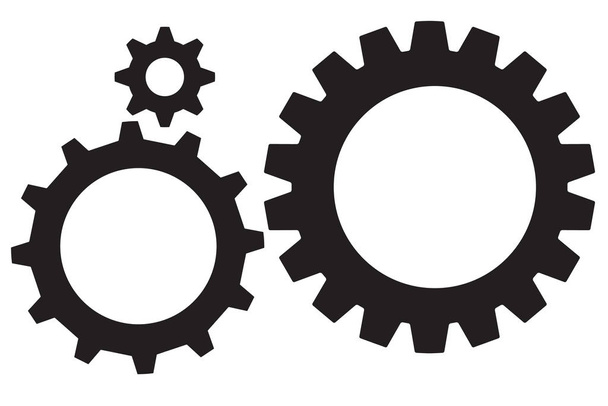 Getriebe-Symbol, Zahnräder-Piktogramme, isolierte Zahnräder-Symbol - Vektor, Bild