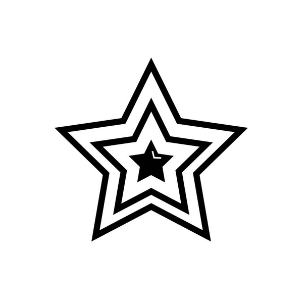 Yo の白い背景で隔離の星のアイコン ライン アウトライン スタイル - ベクター画像