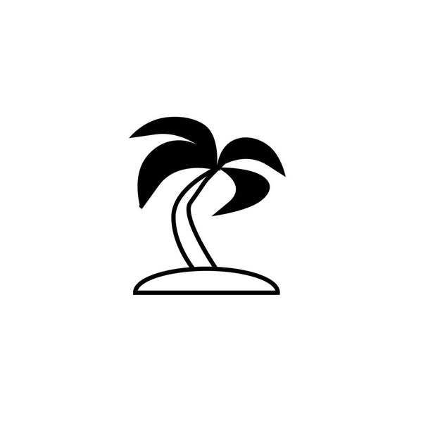 Estilo de línea de icono de árbol de Palma aislado sobre fondo blanco
, - Vector, Imagen