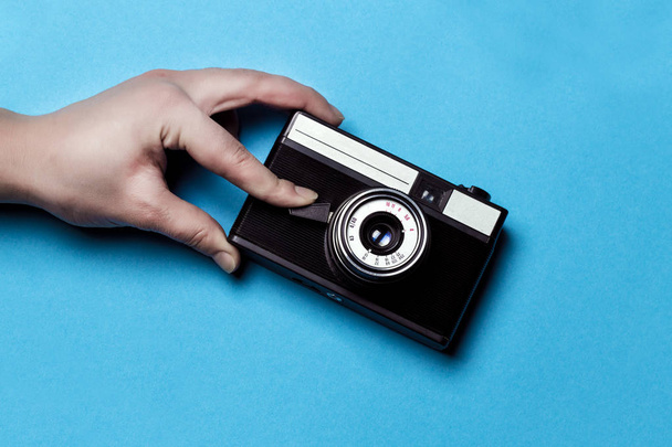 old camera and hand - Photo, Image