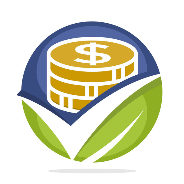 ikoni logo yritysrahoitus investointi käsite kasvaa ja yhdistelmä check mark
 - Vektori, kuva
