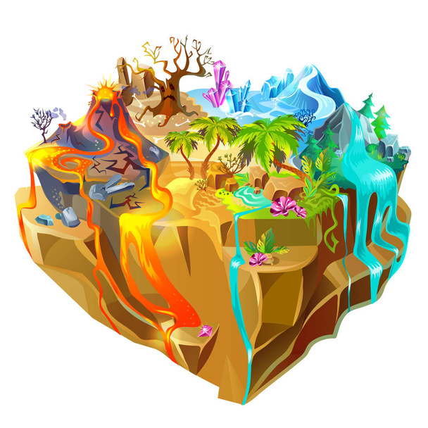 Isometric Colorful Game Island Background - Vetor, Imagem