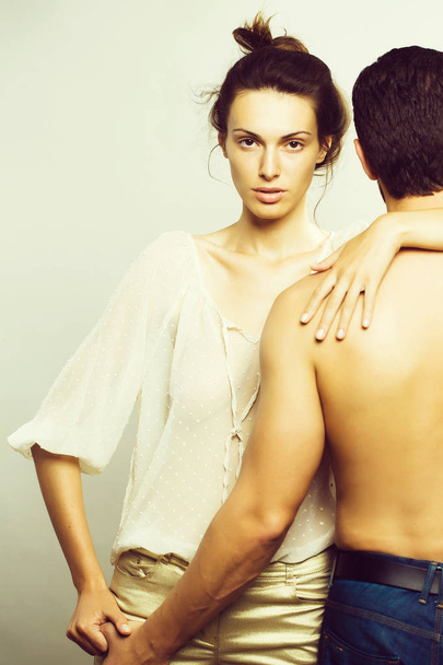 young sexy couple in studio - Photo, Image
