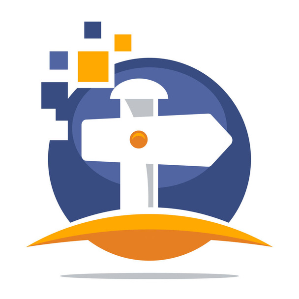 ikona logo z koncepcją on-line usługi lokalizacji wskazówki - Wektor, obraz