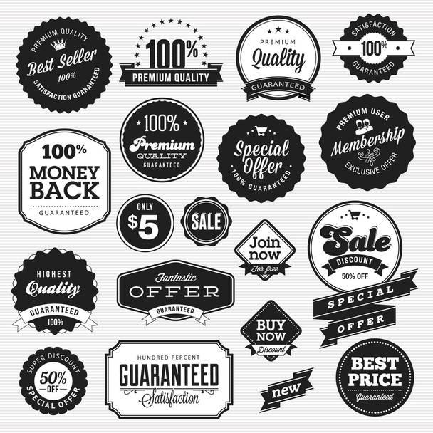 Набор значков и наклеек для продажи
 - Вектор,изображение