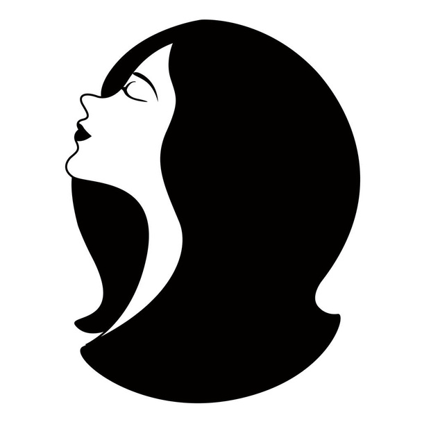 Девушка аватар с длинными волосами. Счастливого женского дня
 - Вектор,изображение