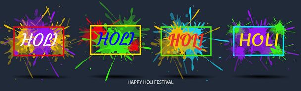 Ilustración vectorial creativa. Nube de pintura de colores. Festival indio de colores Holi feliz. Elementos de dibujo para diseñar un póster y volante, tarjetas de regalo, arte
. - Vector, Imagen