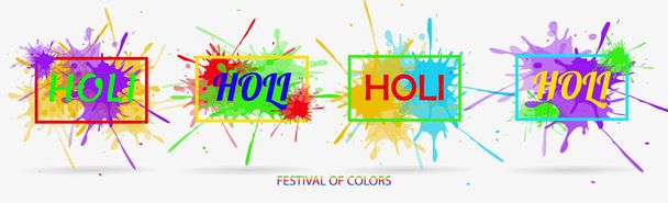 Ilustración vectorial creativa. Nube de pintura de colores. Festival indio de colores Holi feliz. Elementos de dibujo para diseñar un póster y volante, tarjetas de regalo, arte
. - Vector, Imagen