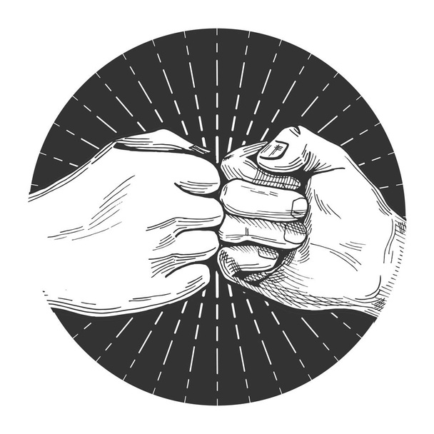 hand drawn fist bump  - Vektori, kuva