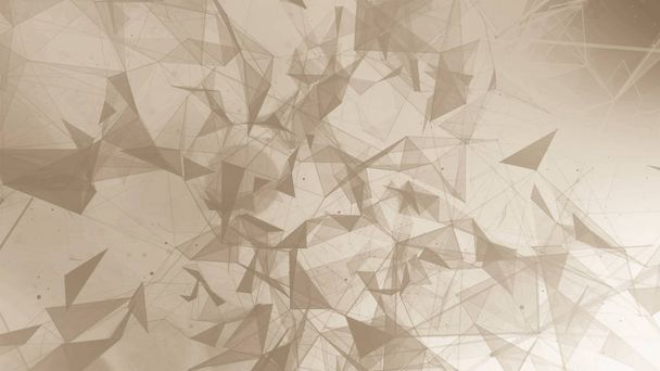 3D rendering abstracte achtergrond op basis van de Plexus. Technologische oppervlakken zijn met elkaar verweven in een futuristische geometrische en wetenschappelijke achtergrond - Foto, afbeelding