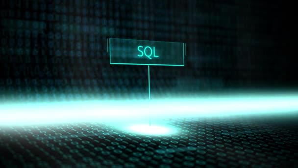 Программное обеспечение цифрового ландшафта определяет типографику с футуристическим двоичным кодом - SQL
 - Кадры, видео