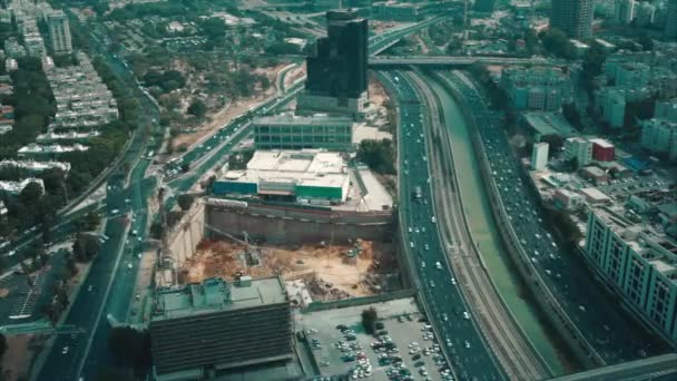view of city tel aviv traffic - Materiał filmowy, wideo