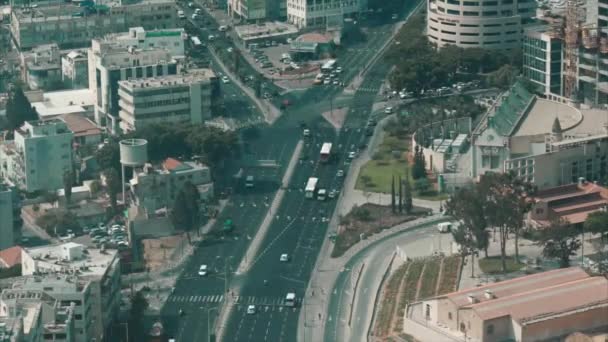 view of city tel aviv traffic - Πλάνα, βίντεο