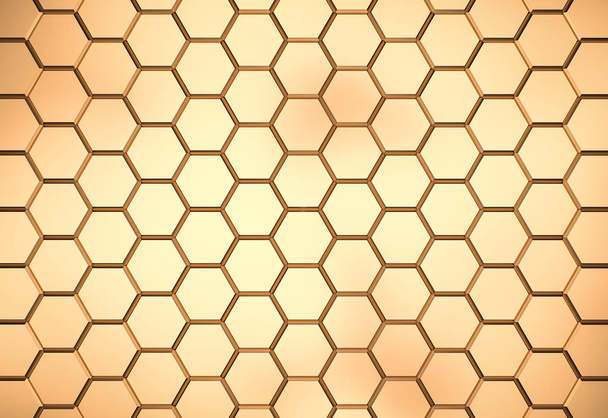 Gouden zeshoek patroon - honingraat concept - Foto, afbeelding