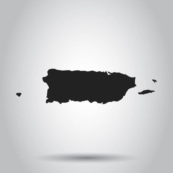 Puerto Rico wektor mapę. Czarna ikona na białym tle. - Wektor, obraz