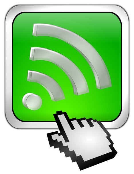 Wireless WiFi Wlan button with cursor - Photo, Image