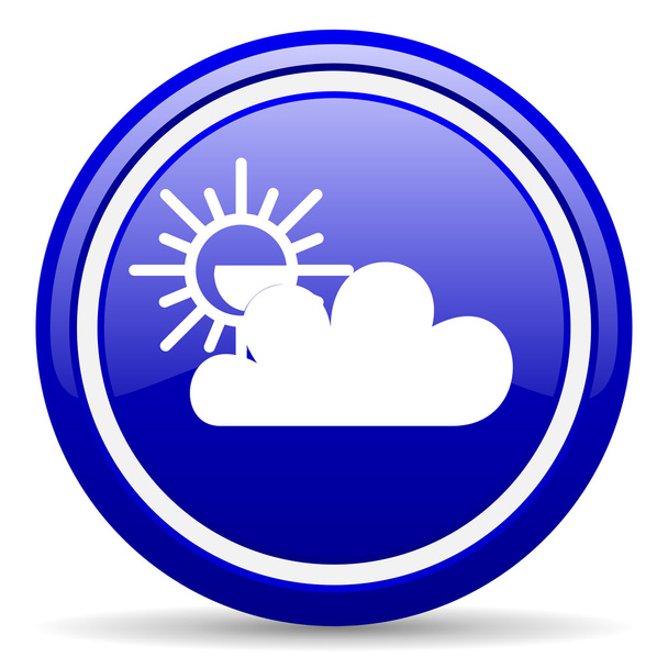 weather forecast blue glossy icon on white background - Фото, зображення