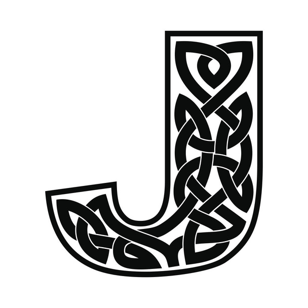 Letter with Celtic ornament. - Vector, Image