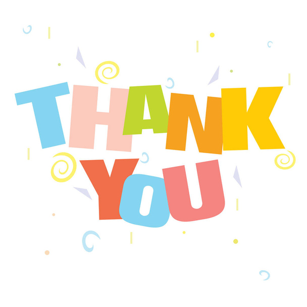 Typographic illustration of Thank You in multi colors on an isolated background - Foto, Bild