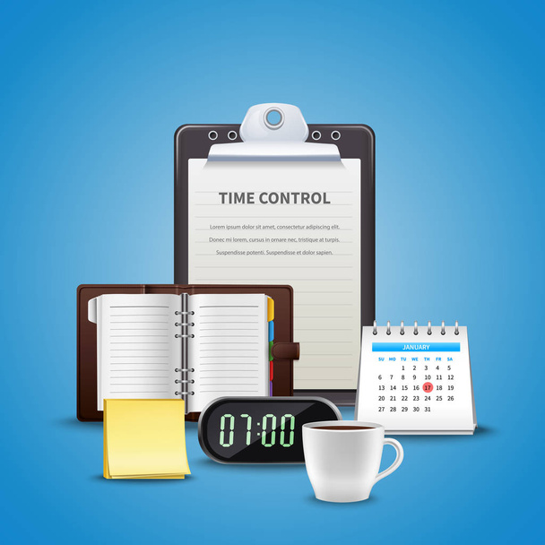 Time Management realistische Concept - Vector, afbeelding