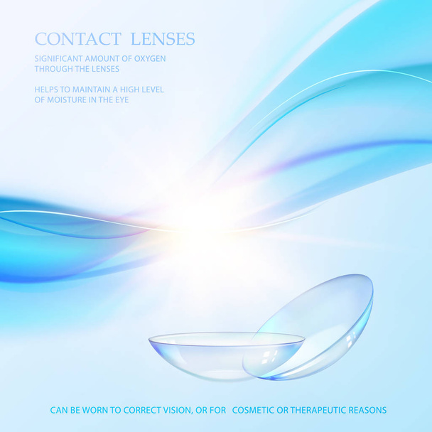 Wissenschaftskarte mit Kontaktlinsenzeichen. - Vektor, Bild