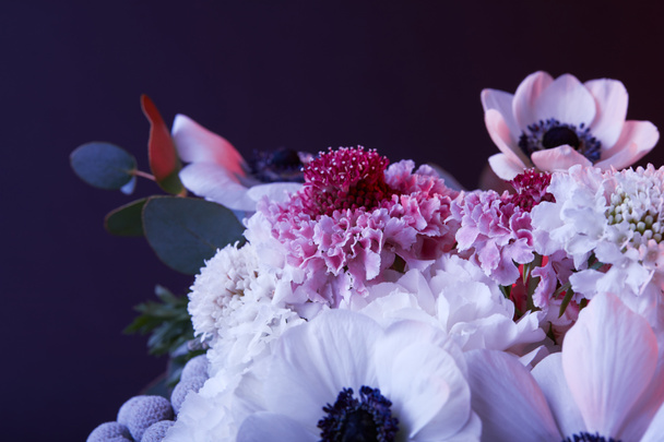 different white and pink flowers on dark - Photo, Image