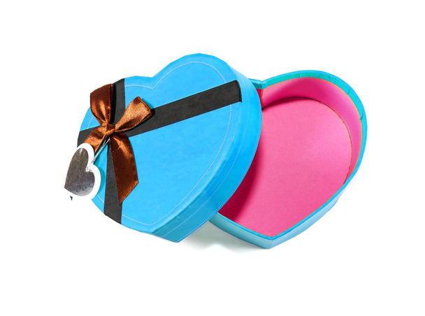 Boîte bleue en forme de coeur
 - Photo, image