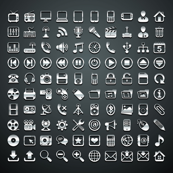 100 icone metalliche vettoriali
 - Vettoriali, immagini