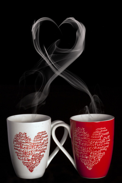 Copos de cuffee com amor
 - Foto, Imagem