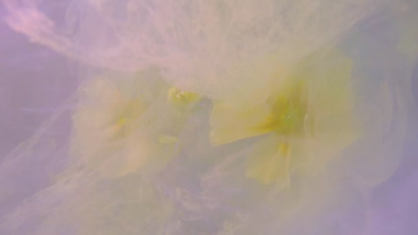 flores flotantes de color amarillo claro envueltas lentamente en tinta de color beige
 - Imágenes, Vídeo
