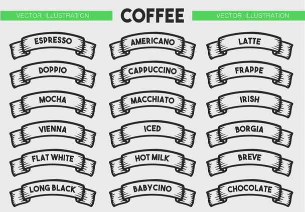 Koffie menureeks pictogram - Vector, afbeelding