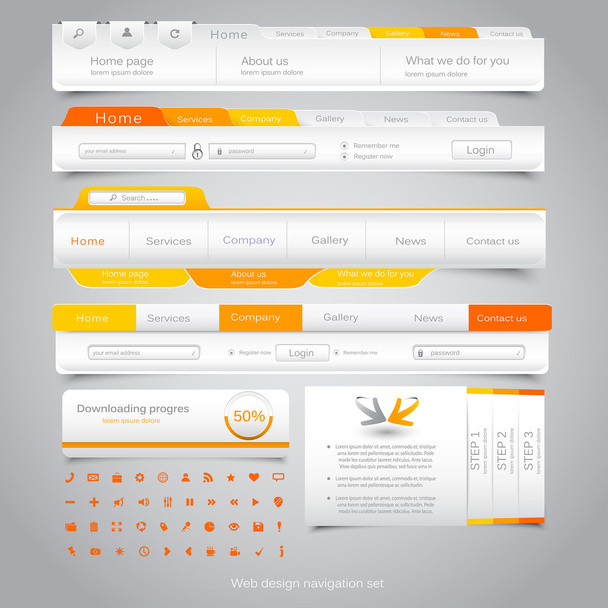 Set di navigazione web design. Vettore
 - Vettoriali, immagini