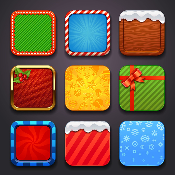 アプリ アイコン クリスマス セットの背景 - ベクター画像