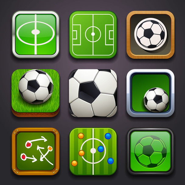 φόντο για το app μέρος εικονίδια-ποδόσφαιρο - Διάνυσμα, εικόνα