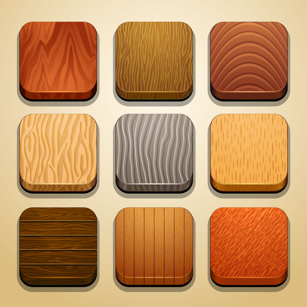 hout achtergrond voor de app pictogrammen - Vector, afbeelding