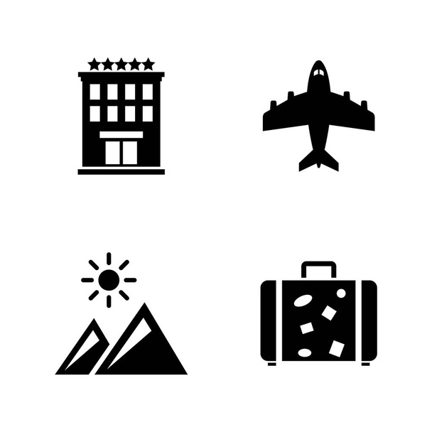 Reiseurlaub. einfache verwandte Vektorsymbole - Vektor, Bild