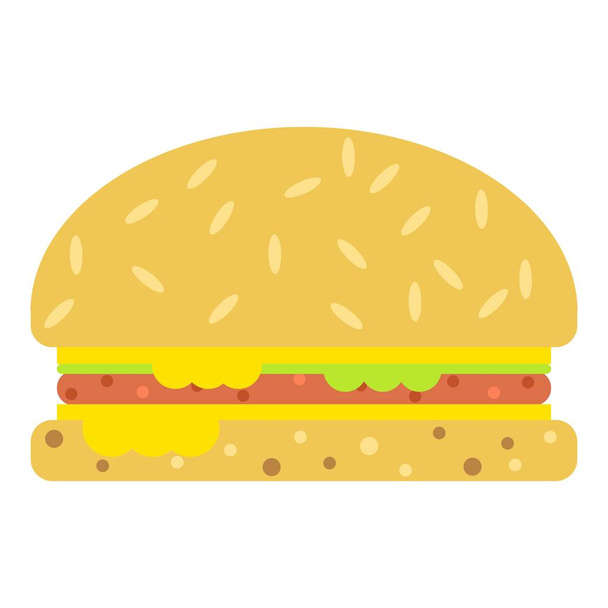 ハンバーガー アイコン、フラット スタイル - ベクター画像