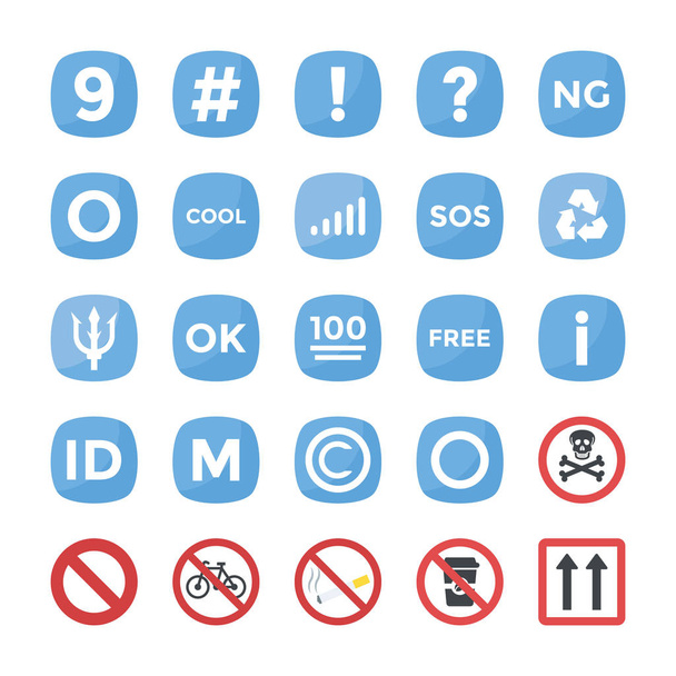 Simboli piatto vettoriale icone collezione
  - Vettoriali, immagini