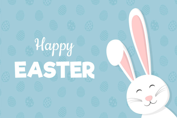 Easter bunny - cute card with greetings. Vector.  - Vector, Imagen