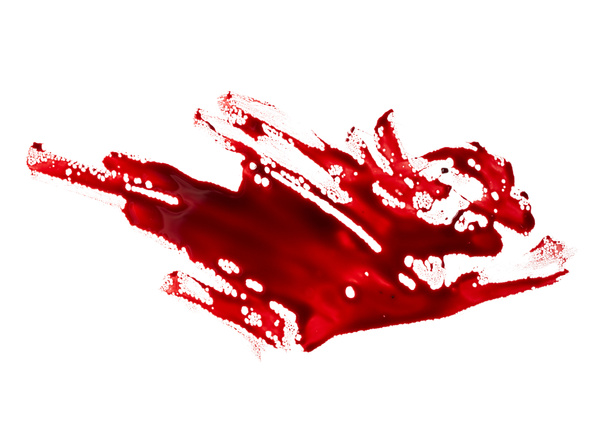 Blutfleck auf weißem Hintergrund - Foto, Bild