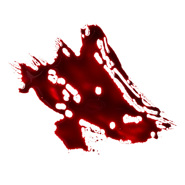 Kiterjedésű vérfolttal fehér háttér - Fotó, kép
