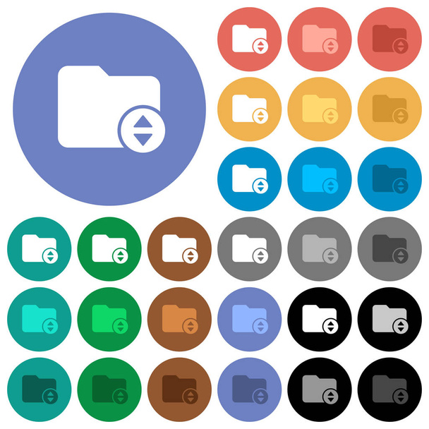 Change directory round flat multi colored icons - Vector, Image