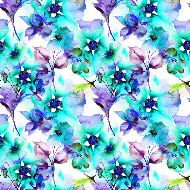 Summer seamless pattern with flowers - Foto, Imagen
