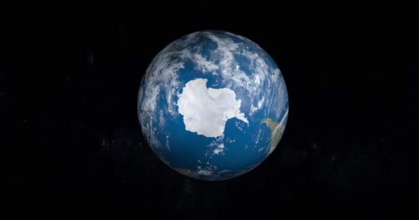 Antarktika, Güney Kutbu, gezegeni, uzaydan gelen havadan görünümü - Video, Çekim